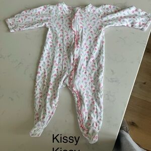 Kissy Kissy Pink Floral Girls Footie